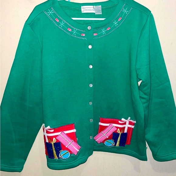 Shenanigan’s Green christmas Cardigan - Picture 1 of 3